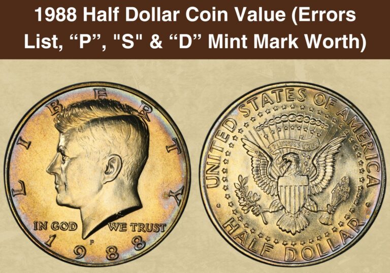 1988 Half Dollar Coin Value (Errors List, “P”, “S” & “D” Mint Mark Worth)