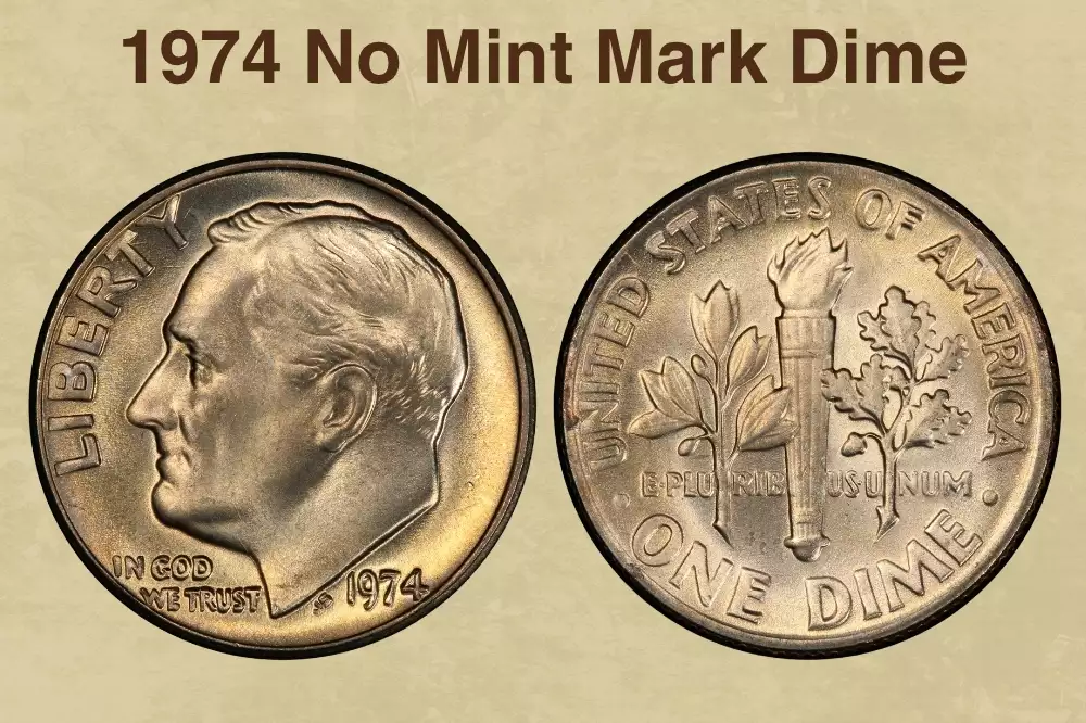 1974 No Mint Mark Dime