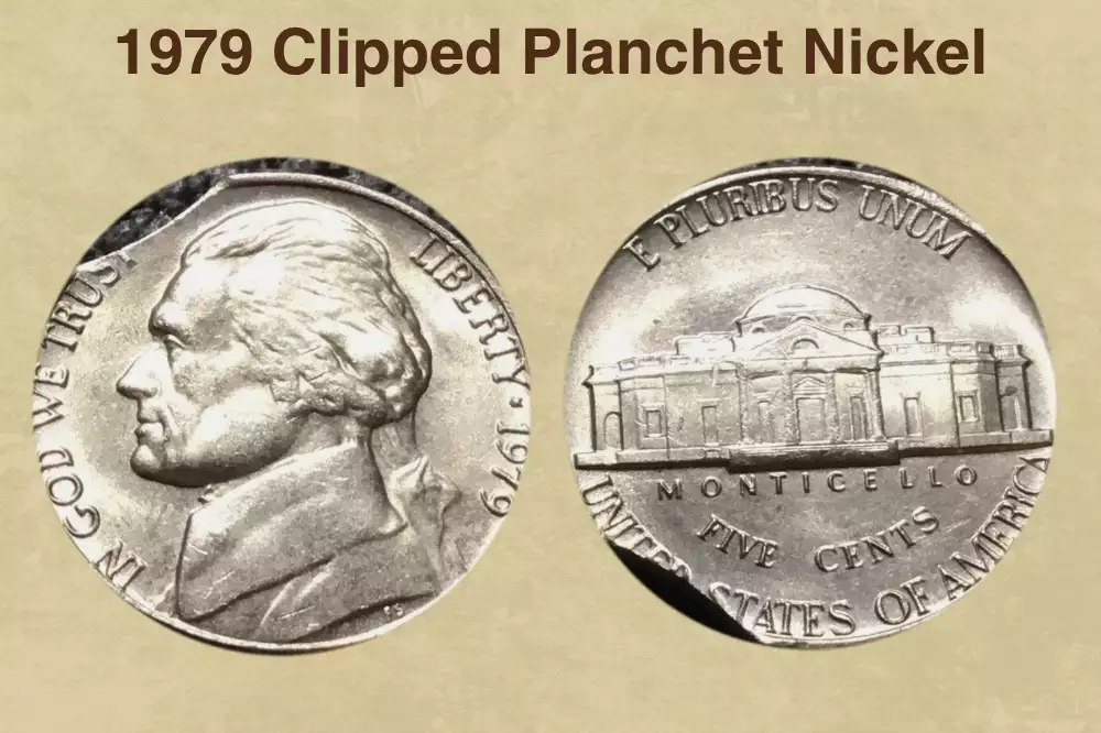 1979 Clipped Planchet Nickel