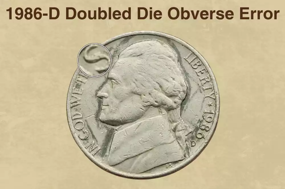 1986-D Doubled Die Obverse Error
