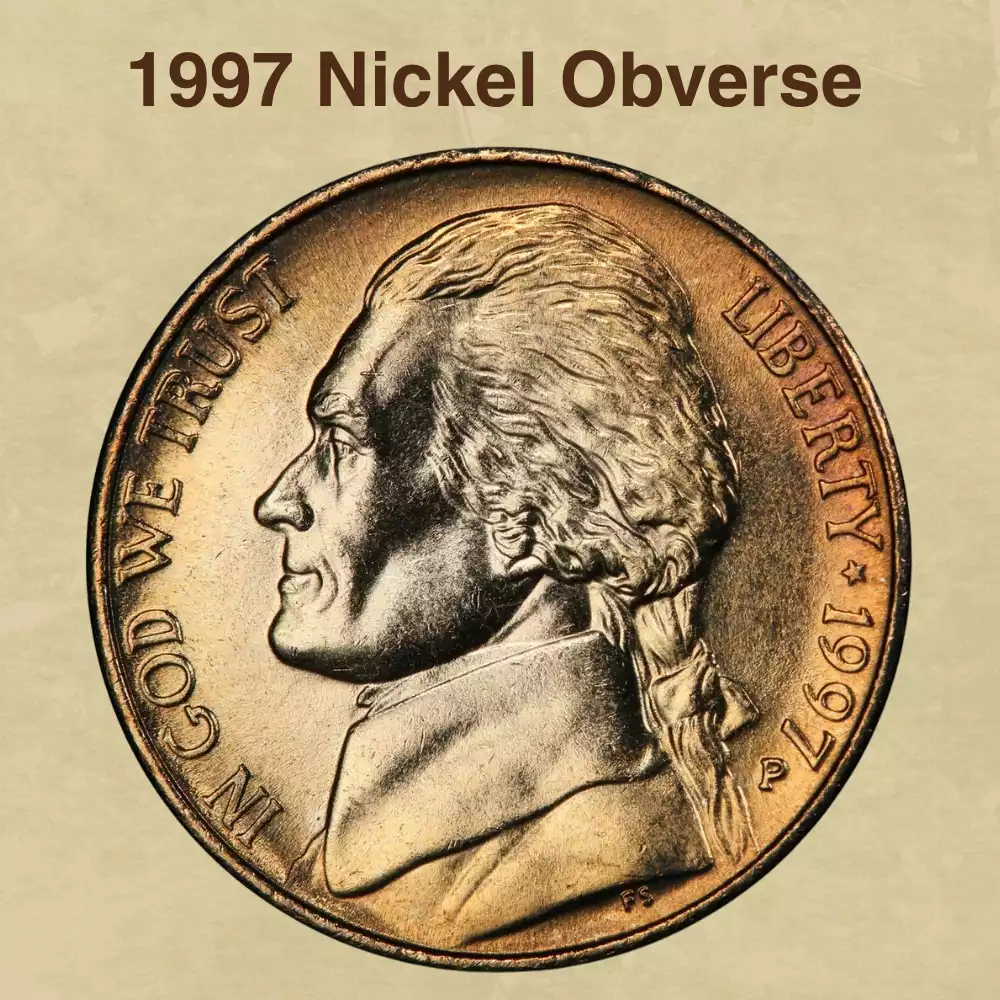 The Obverse Of The 1997 Nickel