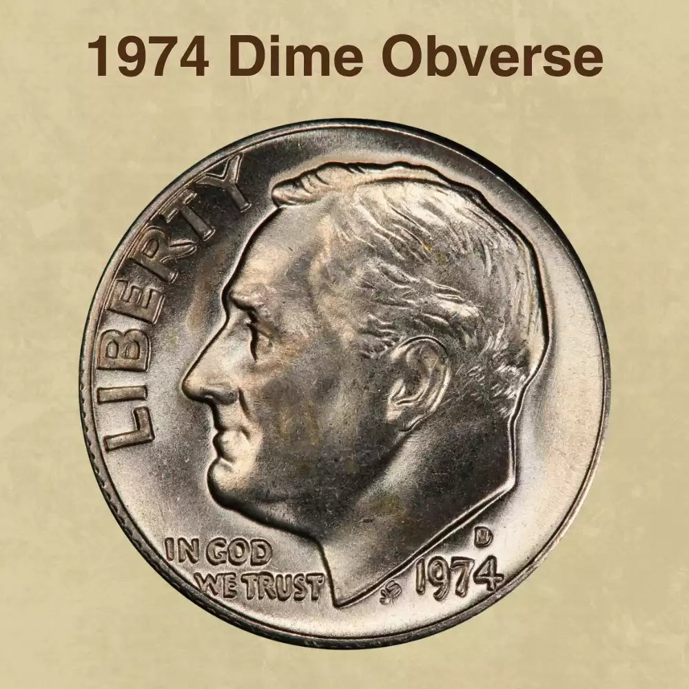 The Obverse of the 1974 Dime