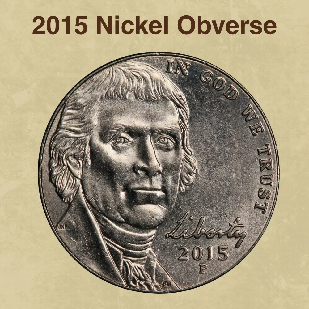 The Obverse of the 2015 Nickel