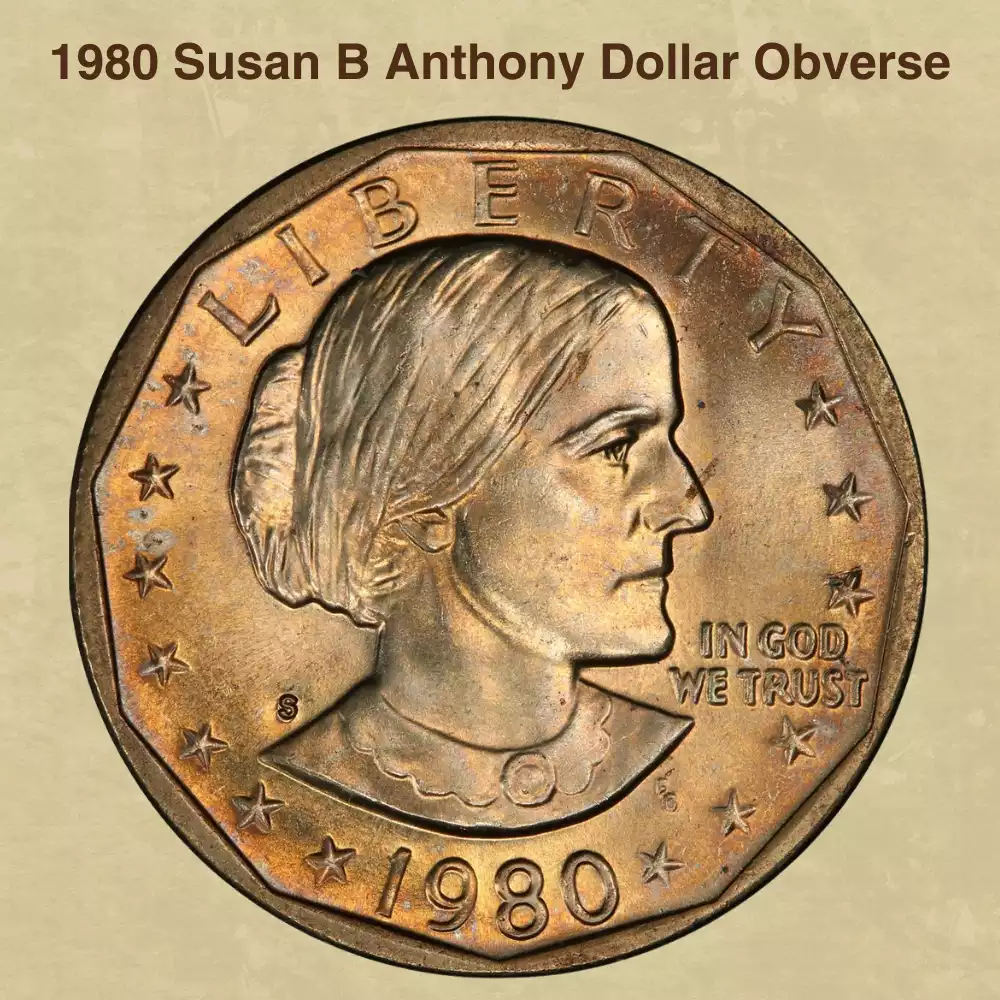 The Obverse Of The 1980 Susan B Anthony Dollar