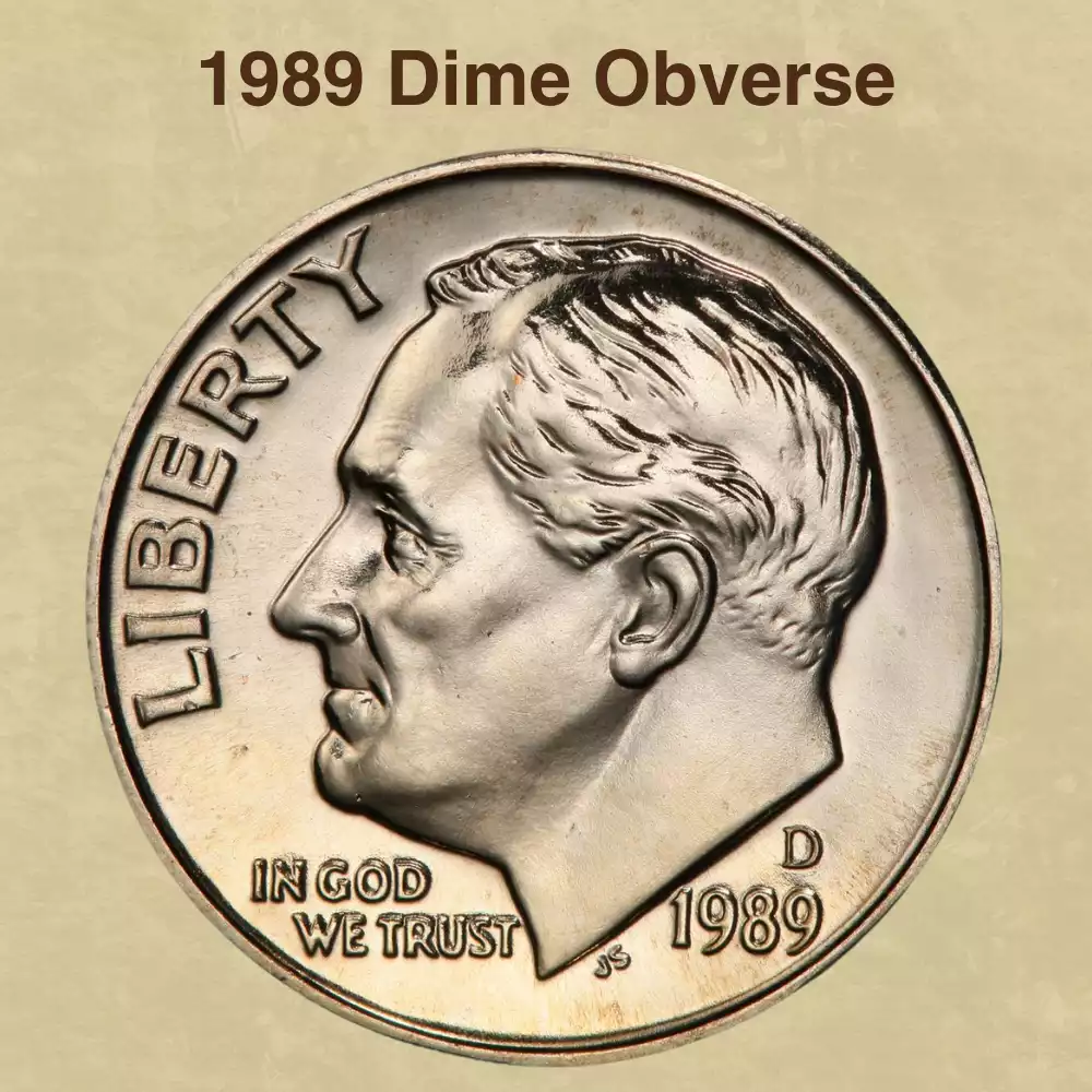 The Obverse Of The 1989 Dime