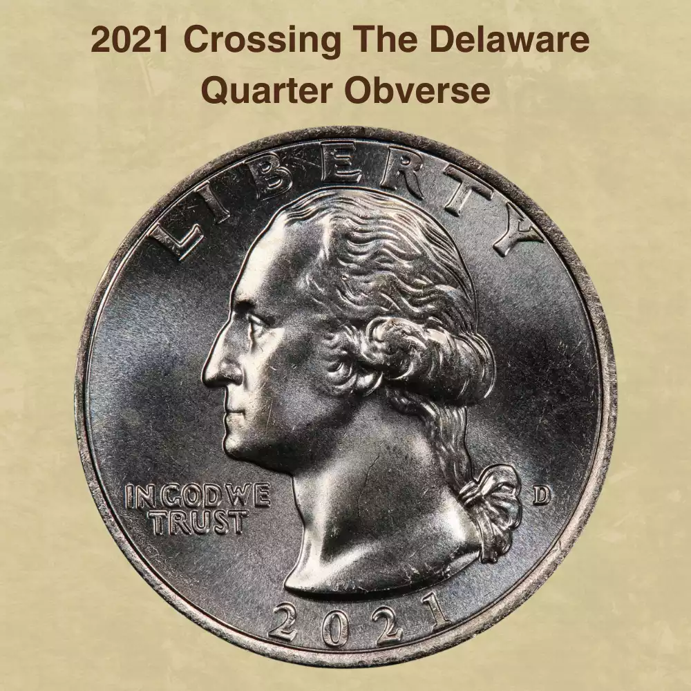 The Obverse Of The 2021 Crossing The Delaware Quarter