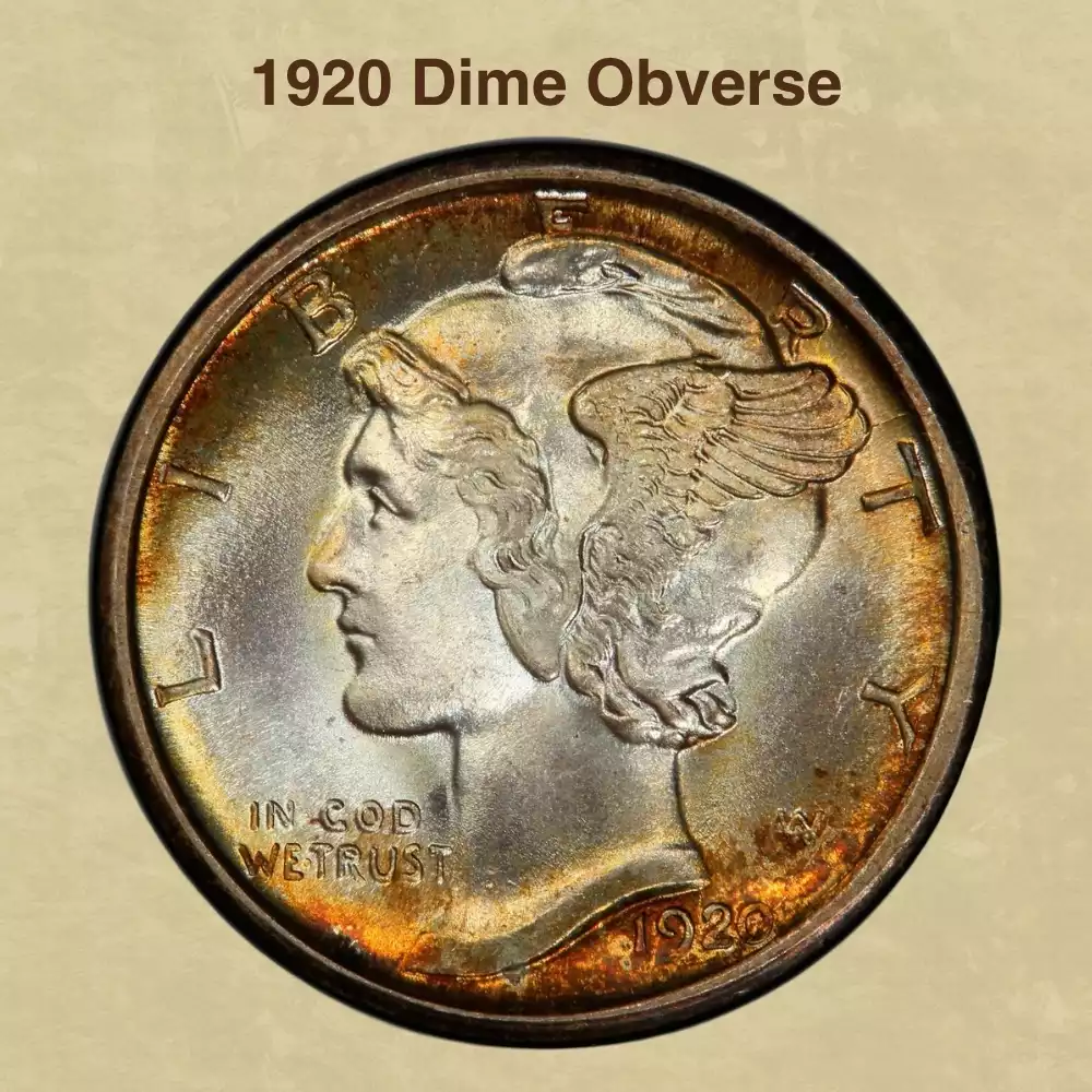 The Obverse Of The 1920 Dime